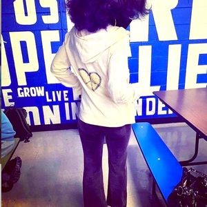 y2k twisted pearl cream zip up jacket